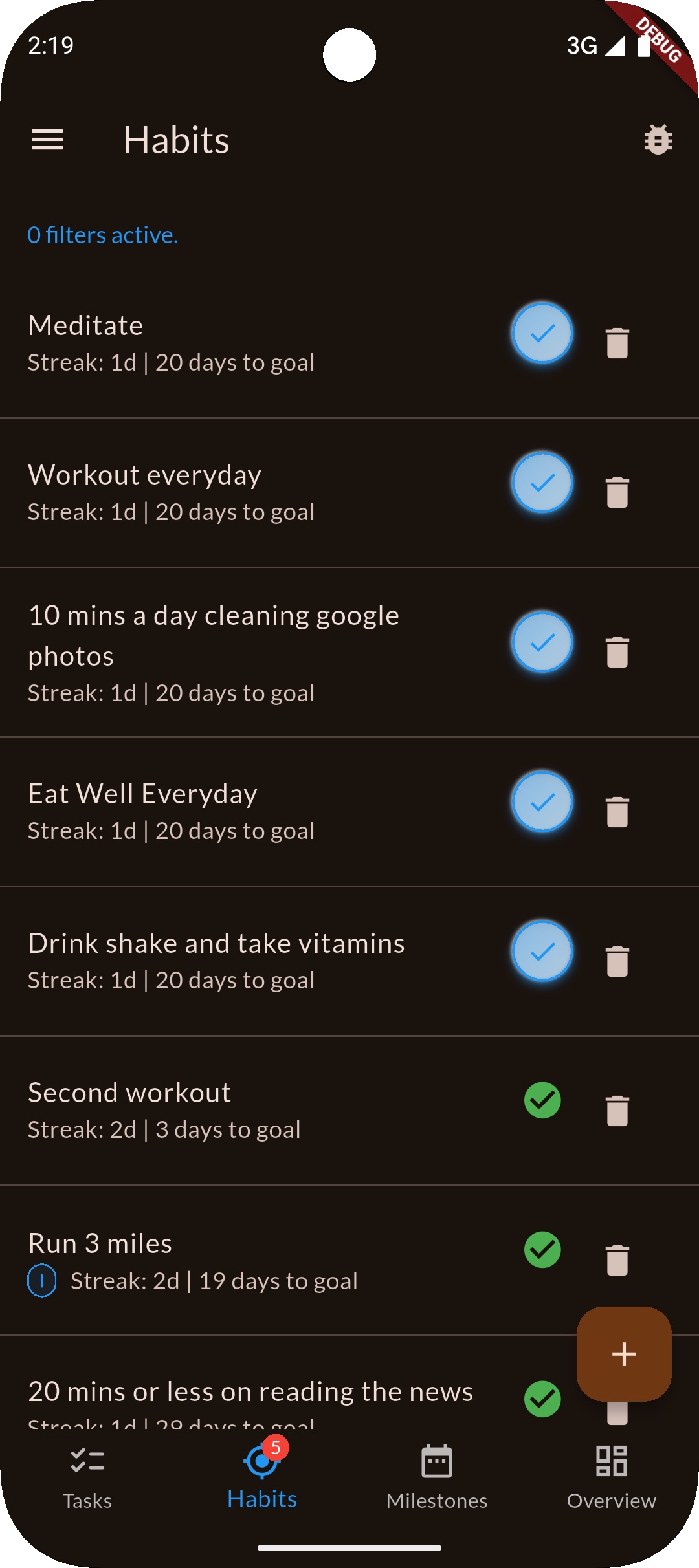 HabitBliss Dark Theme
